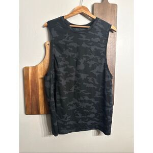 Lululemon Heritage Camo Grey Black Metal Vent Tech Sleeveless Tank Top Medium